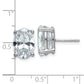 14k White Gold 6 ctw Lab Grown Diamond VS/SI+ G+ Oval 4 Prong Heavy Wt. Stud Earrings