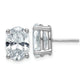 14k White Gold 6 ctw Lab Grown Diamond VS/SI+ G+ Oval 4 Prong Heavy Wt. Stud Earrings
