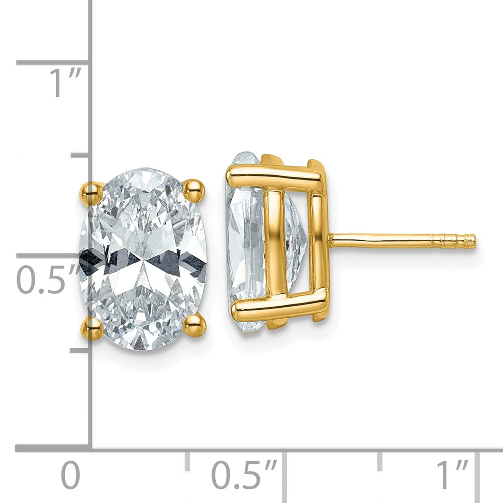 14k Yellow Gold 6 ctw Lab Grown Diamond VS/SI+ G+ Oval 4 Prong Heavy Wt. Stud Earrings