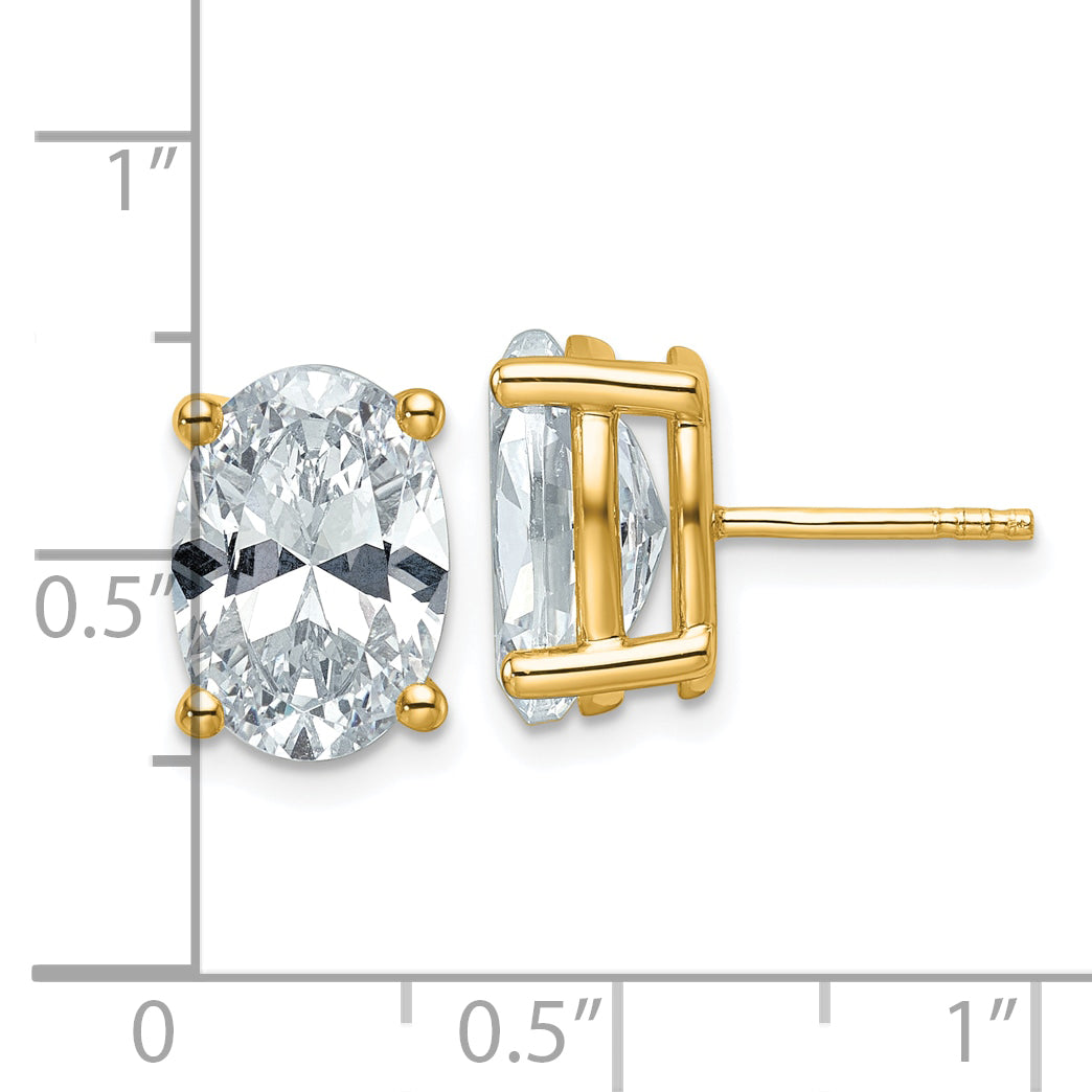 14k Yellow Gold 6 ctw Certified Lab Grown Diamond VS/SI+ G+ Oval 4 Prong Heavy Wt. Stud Earrings
