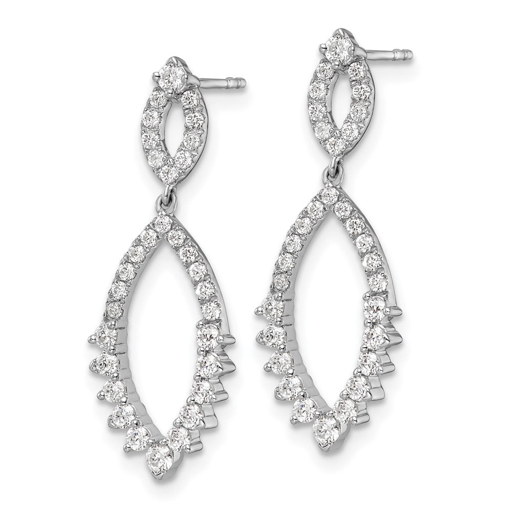 14k White Gold 7/8 Ct. Lab Grown Diamond VS/SI+ G+ Fashion Dangle Post Earrings
