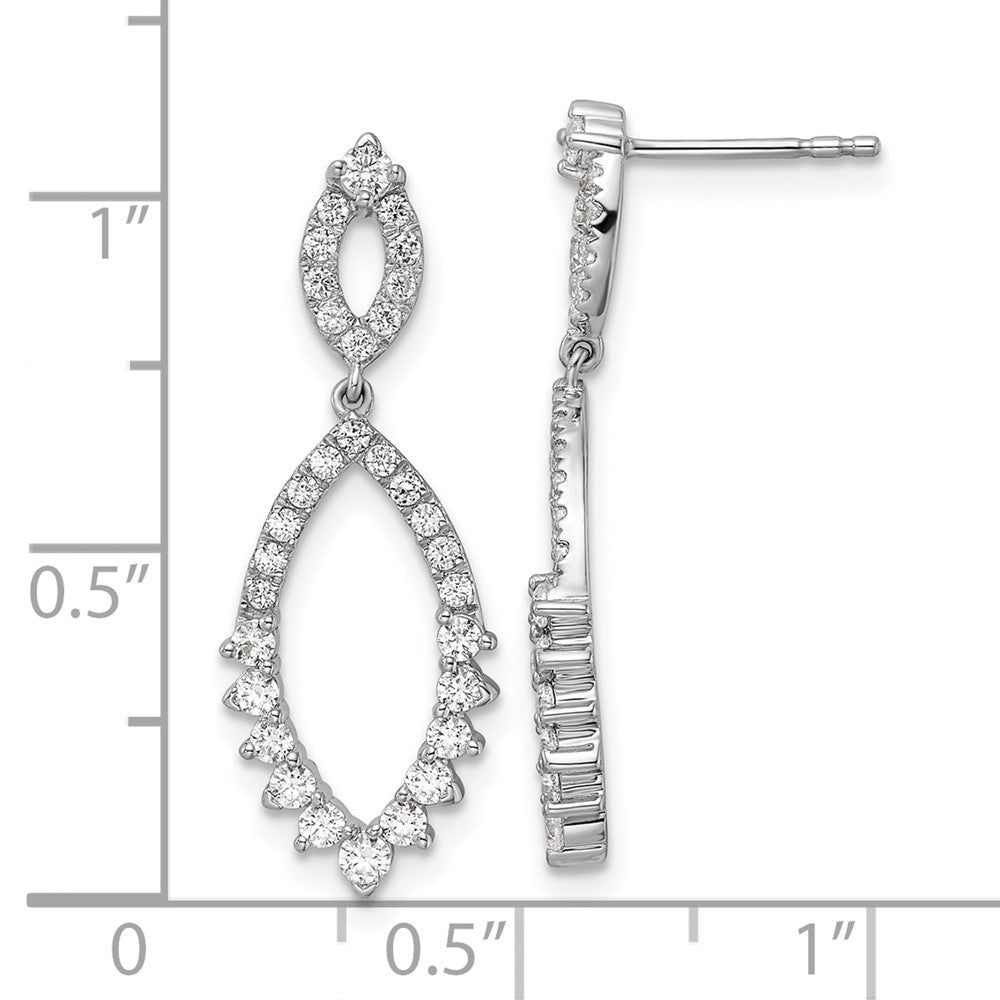 14k White Gold 7/8 Ct. Lab Grown Diamond VS/SI+ G+ Fashion Dangle Post Earrings