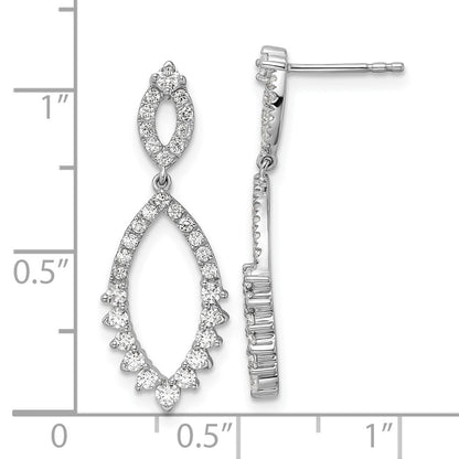 14k White Gold 7/8 Ct. Lab Grown Diamond VS/SI+ G+ Fashion Dangle Post Earrings