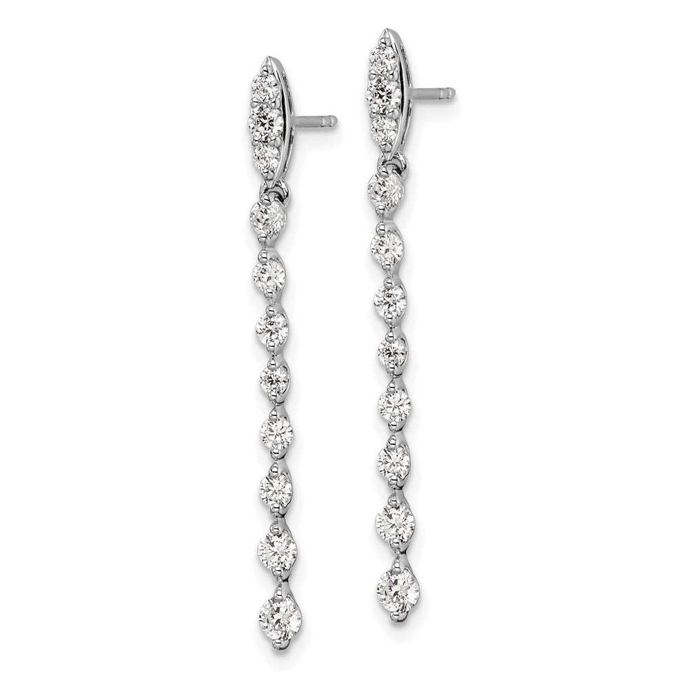 14k White Gold 1 Ct. Lab Grown Diamond VS/SI+ G+ Dangle Post Earrings