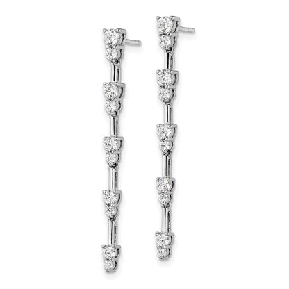 14k White Gold 1 Ct. Lab Grown Diamond VS/SI+ G+ Complete Dangle Post Earrings