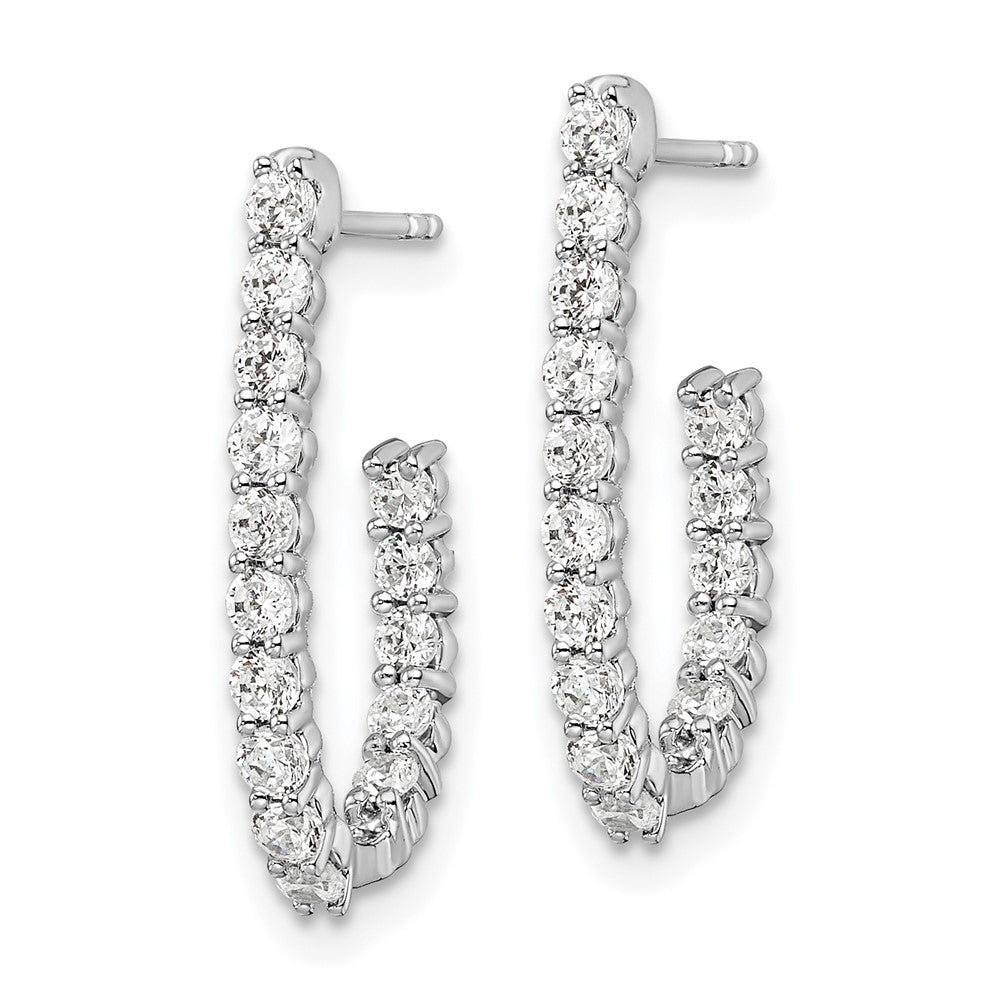 14k White Gold 1 Ct. Lab Grown Diamond VS/SI+ G+ In and Out J-Hoop Hoop Earrings