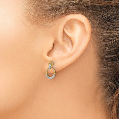 14K Yellow Gold 1/4 Carat Lab Grown Diamond Vs/Si+ G+ Circle Dangle Post Earrings