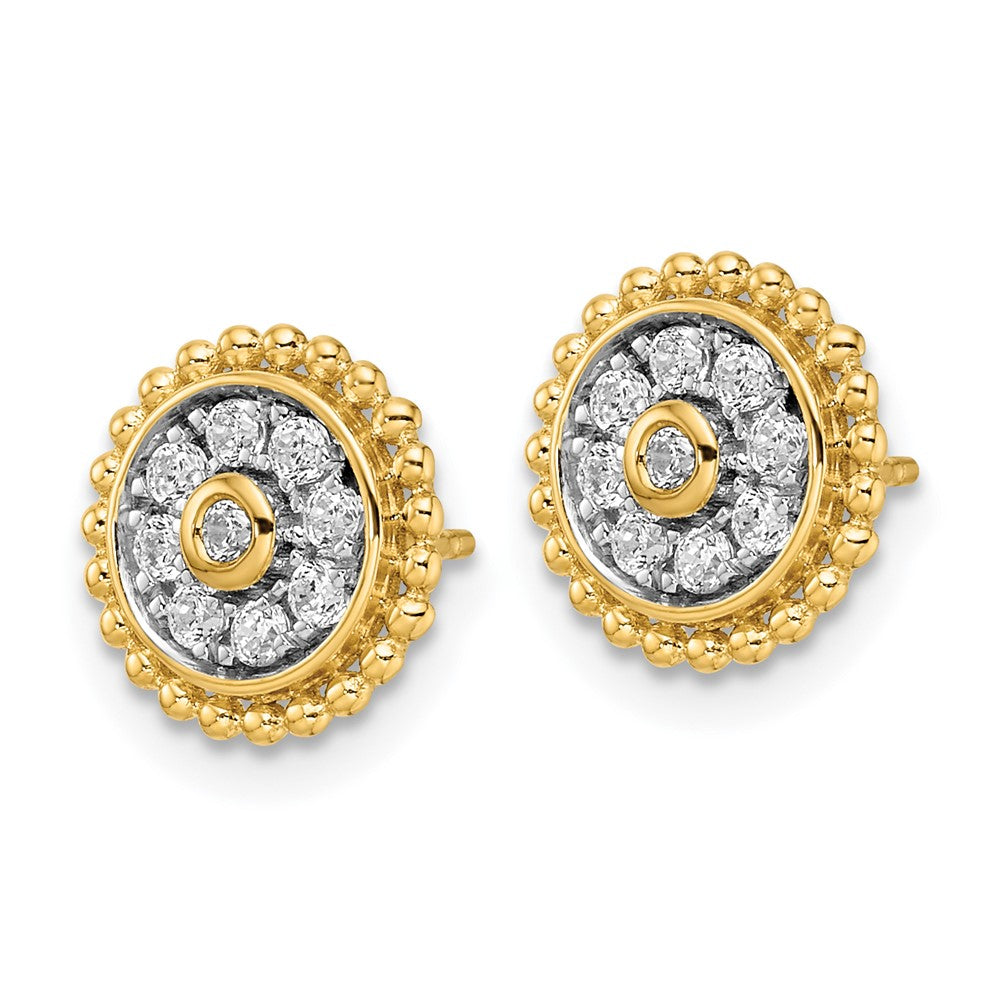 14k Yellow Gold 1/3 Ct. Lab Grown Diamond VS/SI+ G+ Circle Post Earrings