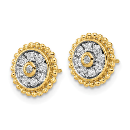 14k Yellow Gold 1/3 Ct. Lab Grown Diamond VS/SI+ G+ Circle Post Earrings
