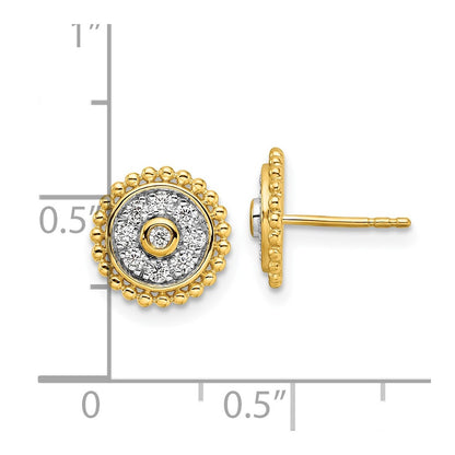 14k Yellow Gold 1/3 Ct. Lab Grown Diamond VS/SI+ G+ Circle Post Earrings