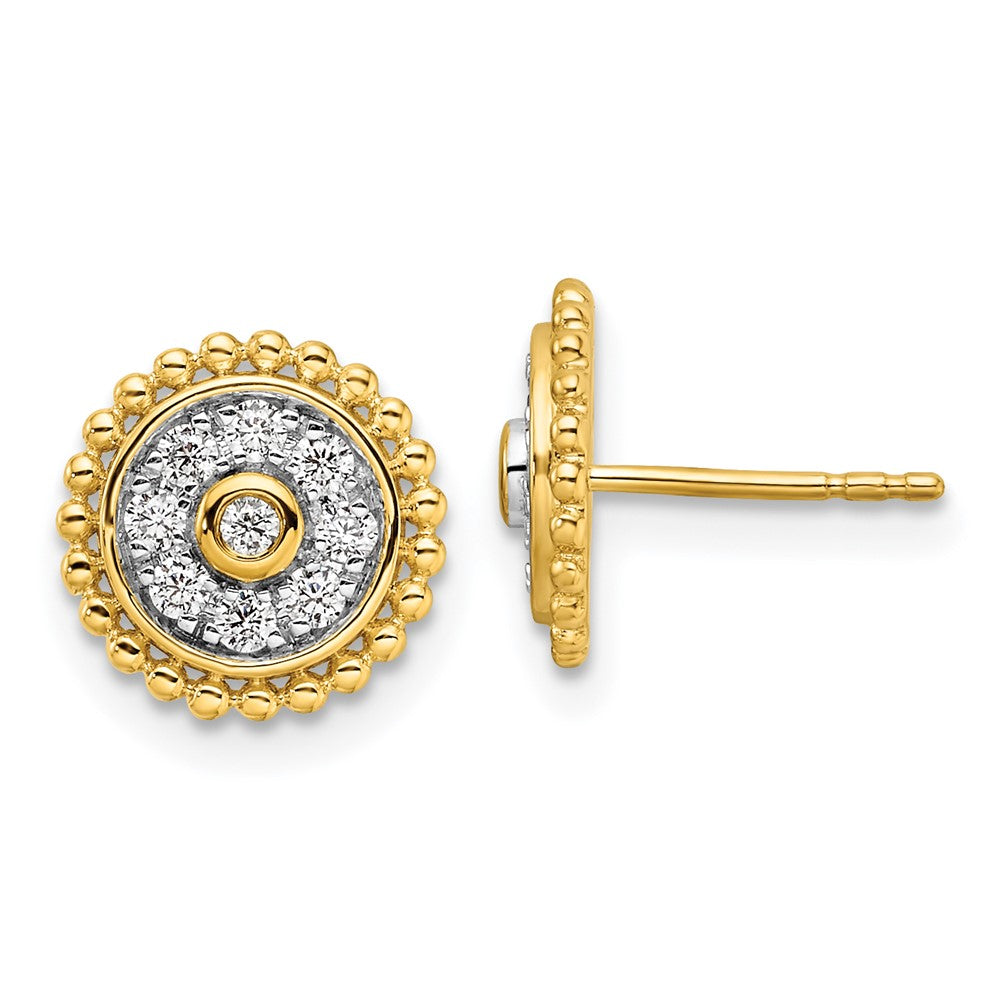 14k Yellow Gold 1/3 Ct. Lab Grown Diamond VS/SI+ G+ Circle Post Earrings