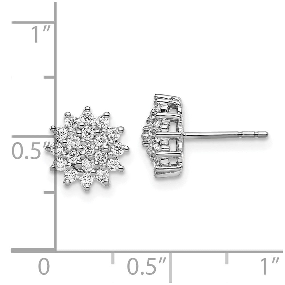 14k White Gold 1/2 Ct. Lab Grown Diamond VS/SI+ G+ Cluster Post Earrings