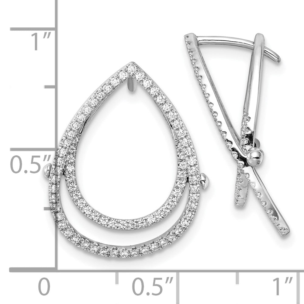 14K White Gold Lab Grown VS/SI+ G+ Diamond Teardrop Fashion Hinged Earrings