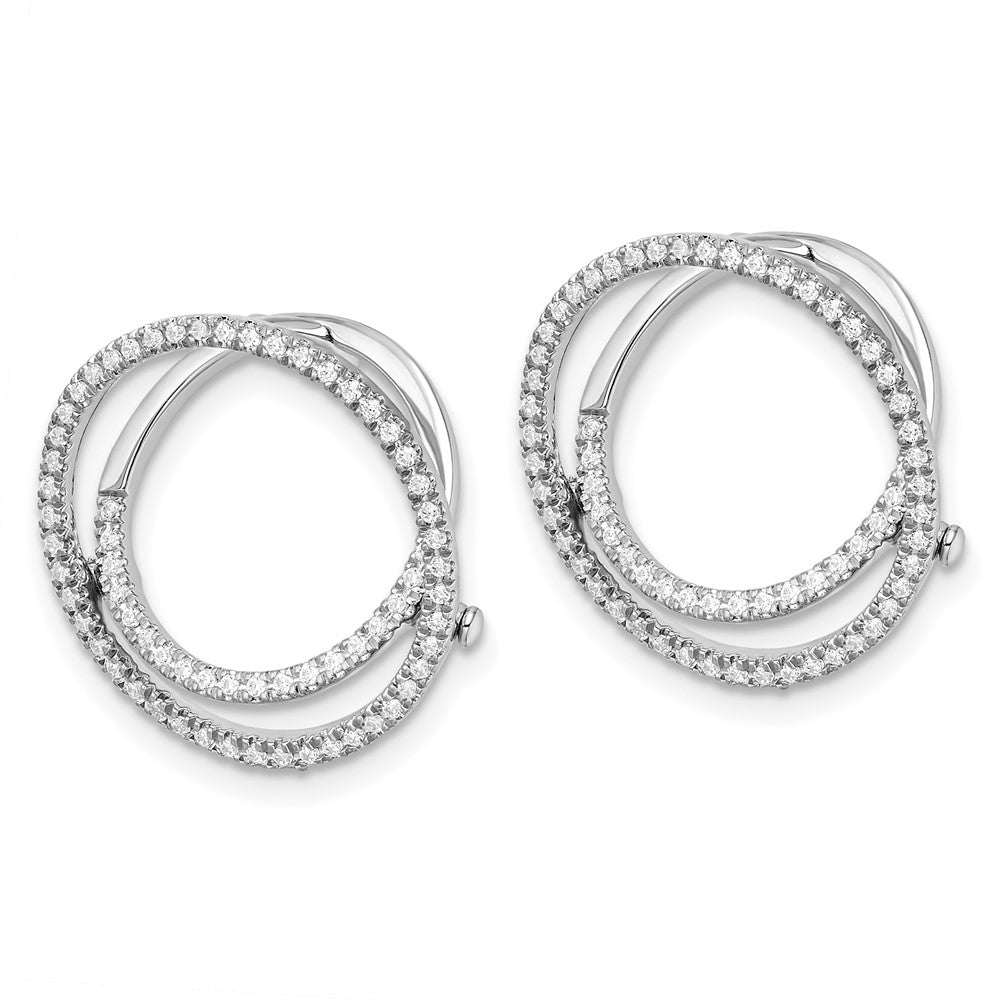14K White Gold Lab Grown VS/SI+ G+ Diamond Circle Fashion Hinged Earrings
