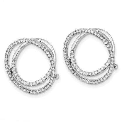 14K White Gold Lab Grown VS/SI+ G+ Diamond Circle Fashion Hinged Earrings