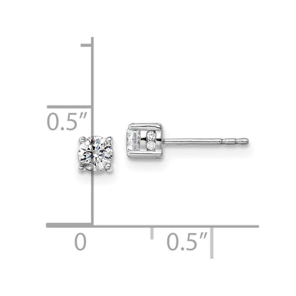 14k White Gold 1/2 Ct. Lab Grown Diamond VS/SI+ G+ Complete Stud Post Earrings