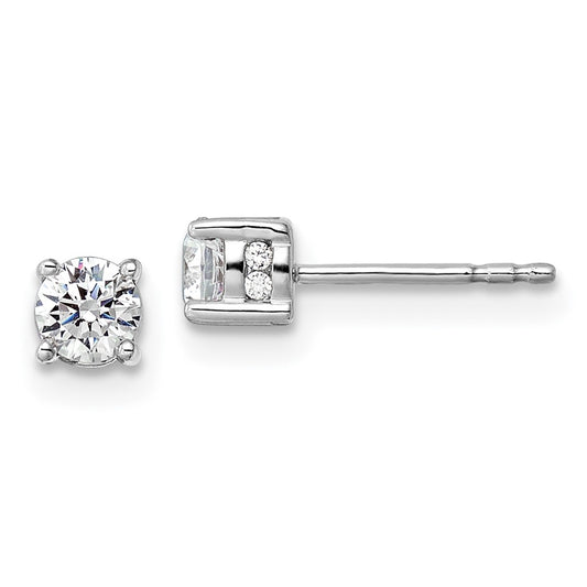 14k White Gold 1/2 Ct. Lab Grown Diamond VS/SI+ G+ Complete Stud Post Earrings