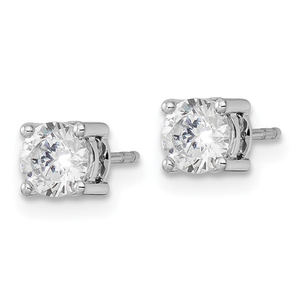 14K White Gold 1 Carat Lab Grown Diamond Vs/Si+ G+ Complete Stud Post Earrings