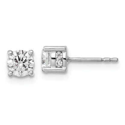 14K White Gold 1 Carat Lab Grown Diamond Vs/Si+ G+ Complete Stud Post Earrings