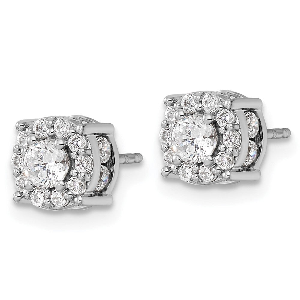 14k White Gold 1 Ct. Lab Grown Diamond VS/SI+ G+ Post Earrings