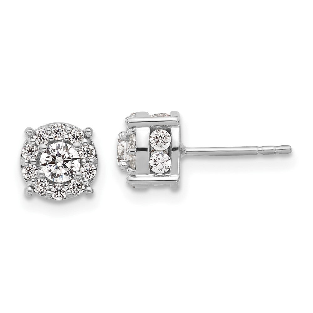 14k White Gold 1 Ct. Lab Grown Diamond VS/SI+ G+ Post Earrings
