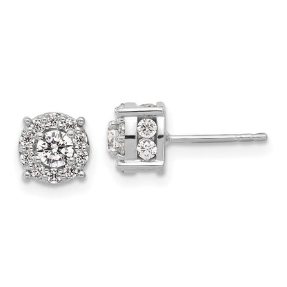 14k White Gold 1 Ct. Lab Grown Diamond VS/SI+ G+ Post Earrings