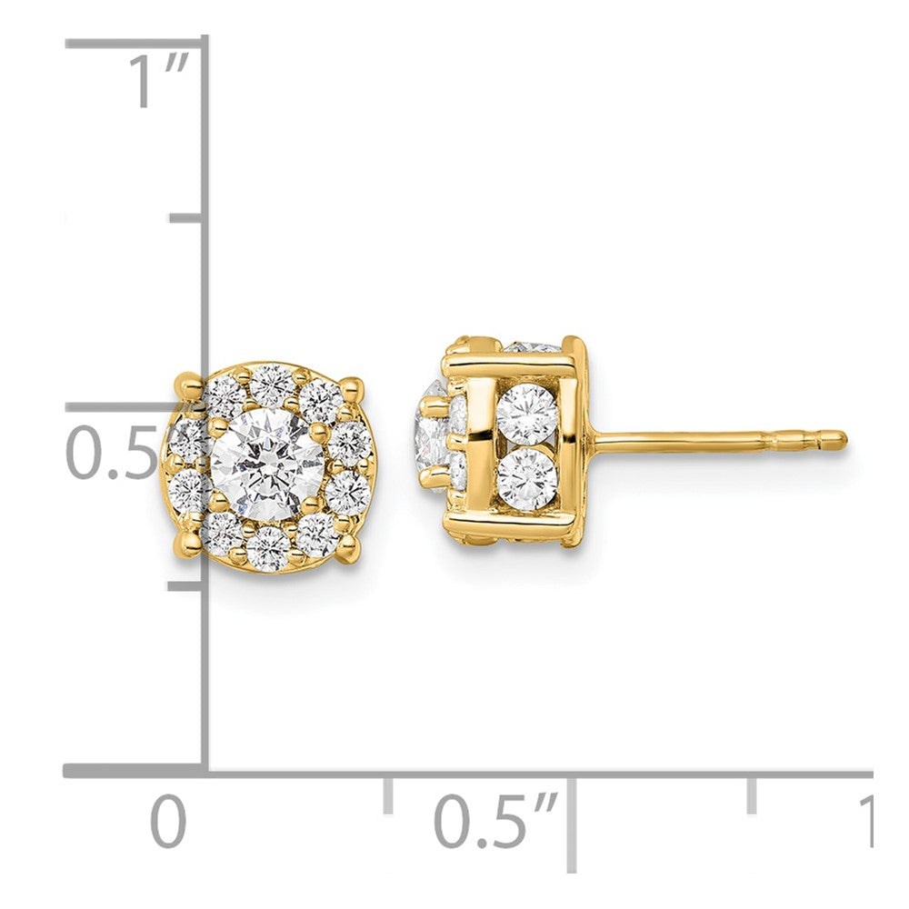 14k Yellow Gold 1 1/2 Ct. Lab Grown Diamond VS/SI+ G+ Post Earrings