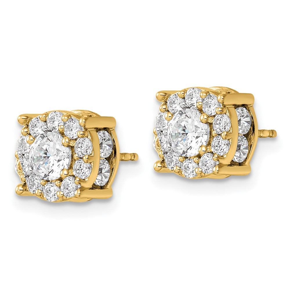 14k Yellow Gold 2 Ct. Lab Grown Diamond VS/SI+ G+ Post Earrings