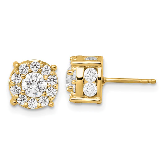 14k Yellow Gold 2 Ct. Lab Grown Diamond VS/SI+ G+ Post Earrings