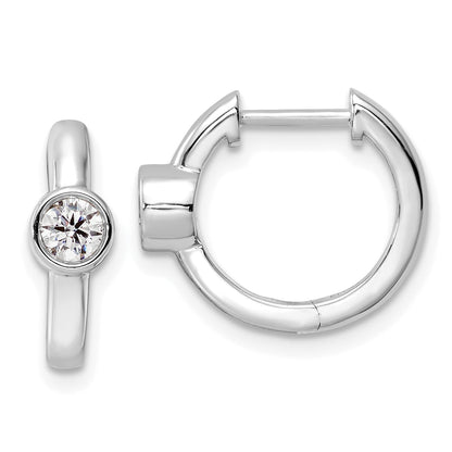 14K White Gold True Origin 1/3 Carat Lab Grown Diamond Vs Def Hinged Hoop Earrings