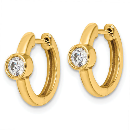 14K Yellow Gold True Origin 1/3 Carat Lab Grown Diamond Vs Def Hinged Hoop Earrings