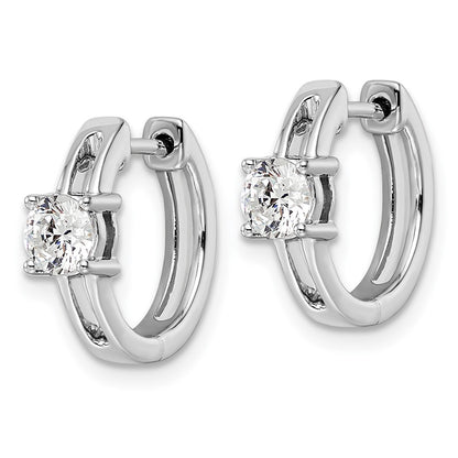 14K White Gold True Origin 5/8 Carat Lab Grown Diamond Vs Def Hinged Hoop Earrings