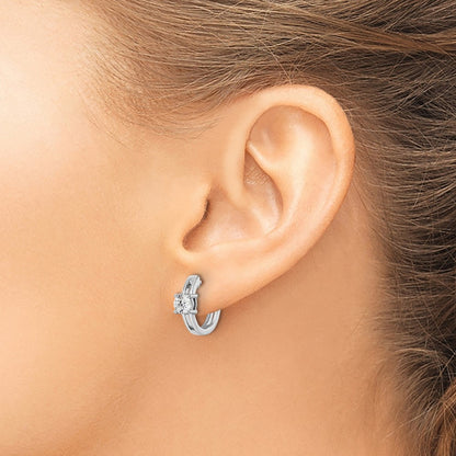 14K White Gold True Origin 5/8 Carat Lab Grown Diamond Vs Def Hinged Hoop Earrings