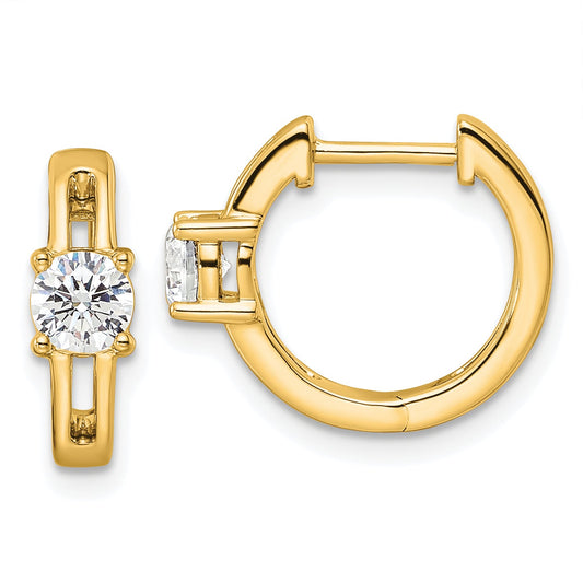 14K Yellow Gold True Origin 5/8 Carat Lab Grown Diamond Vs Def Hinged Hoop Earrings