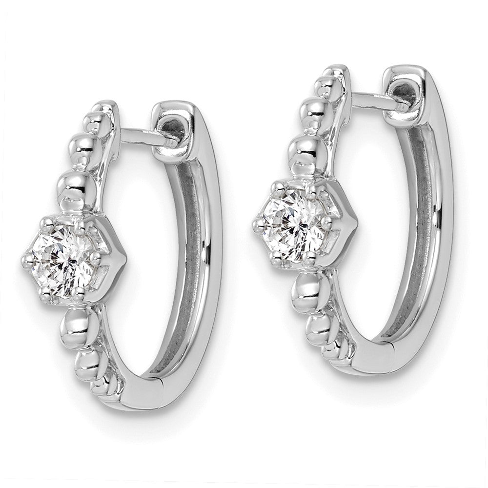 14K White Gold True Origin 5/8 Carat Lab Grown Diamond Vs Def Hinged Hoop Earrings