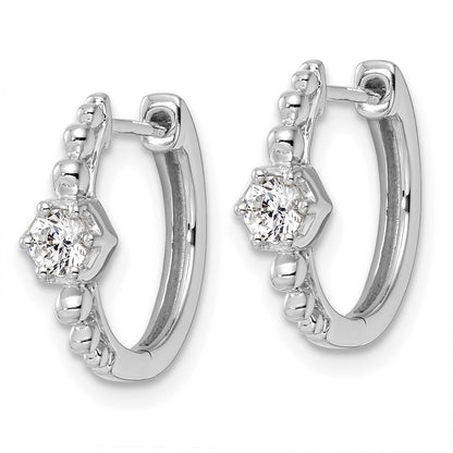 14K White Gold True Origin 5/8 Carat Lab Grown Diamond Vs Def Hinged Hoop Earrings