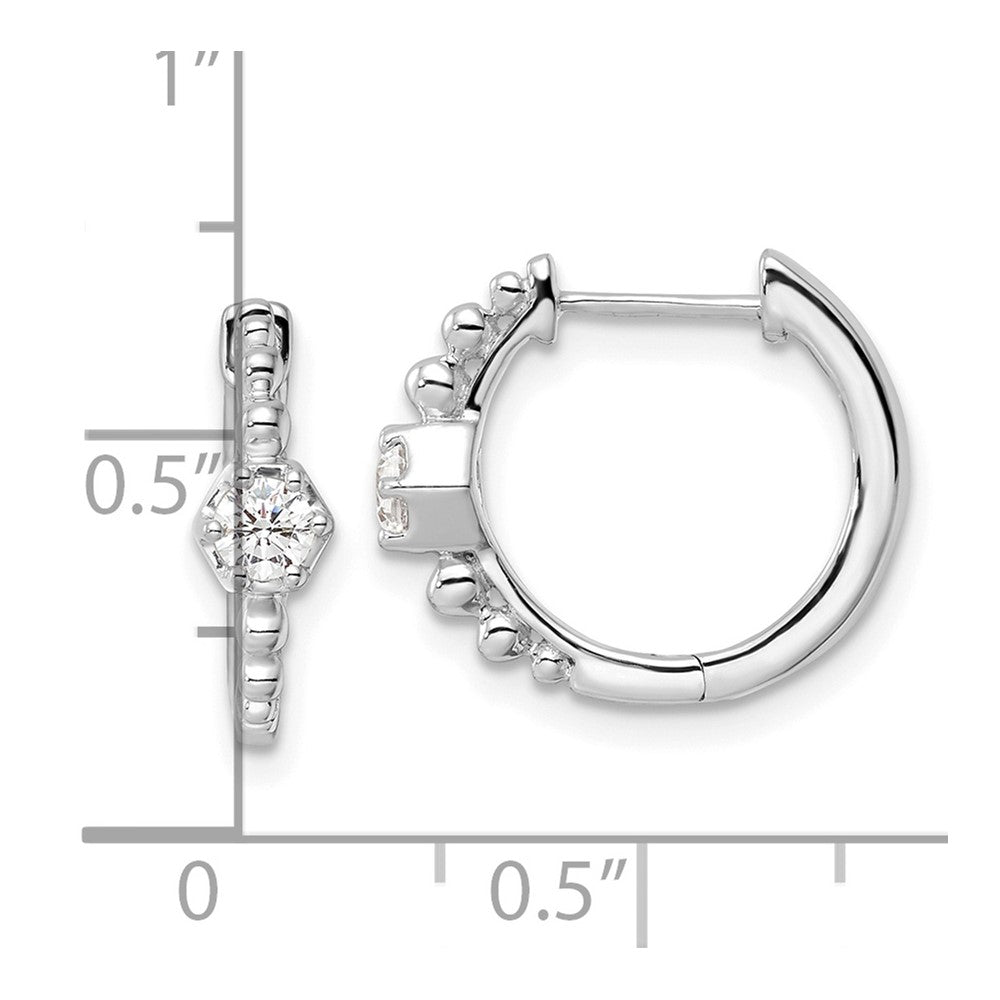 14K White Gold True Origin 5/8 Carat Lab Grown Diamond Vs Def Hinged Hoop Earrings