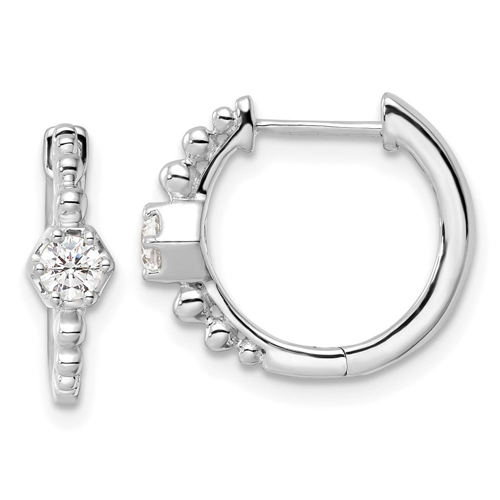 14K White Gold True Origin 5/8 Carat Lab Grown Diamond Vs Def Hinged Hoop Earrings