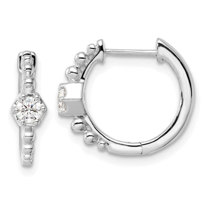 14K White Gold True Origin 5/8 Carat Lab Grown Diamond Vs Def Hinged Hoop Earrings