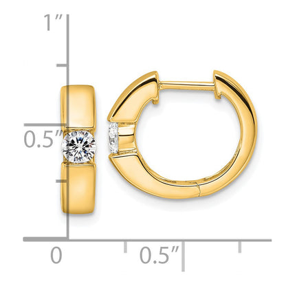 14K Yellow Gold True Origin 1/4 Carat Lab Grown Diamond Vs Def Hinged Hoop Earrings