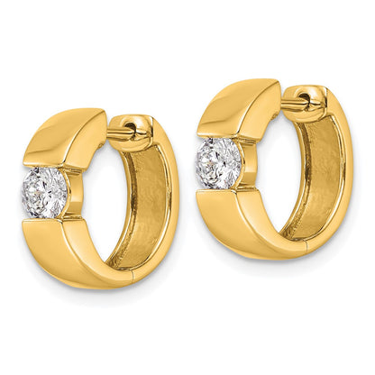 14K Yellow Gold True Origin 1/3 Carat Lab Grown Diamond Vs Def Hinged Hoop Earrings
