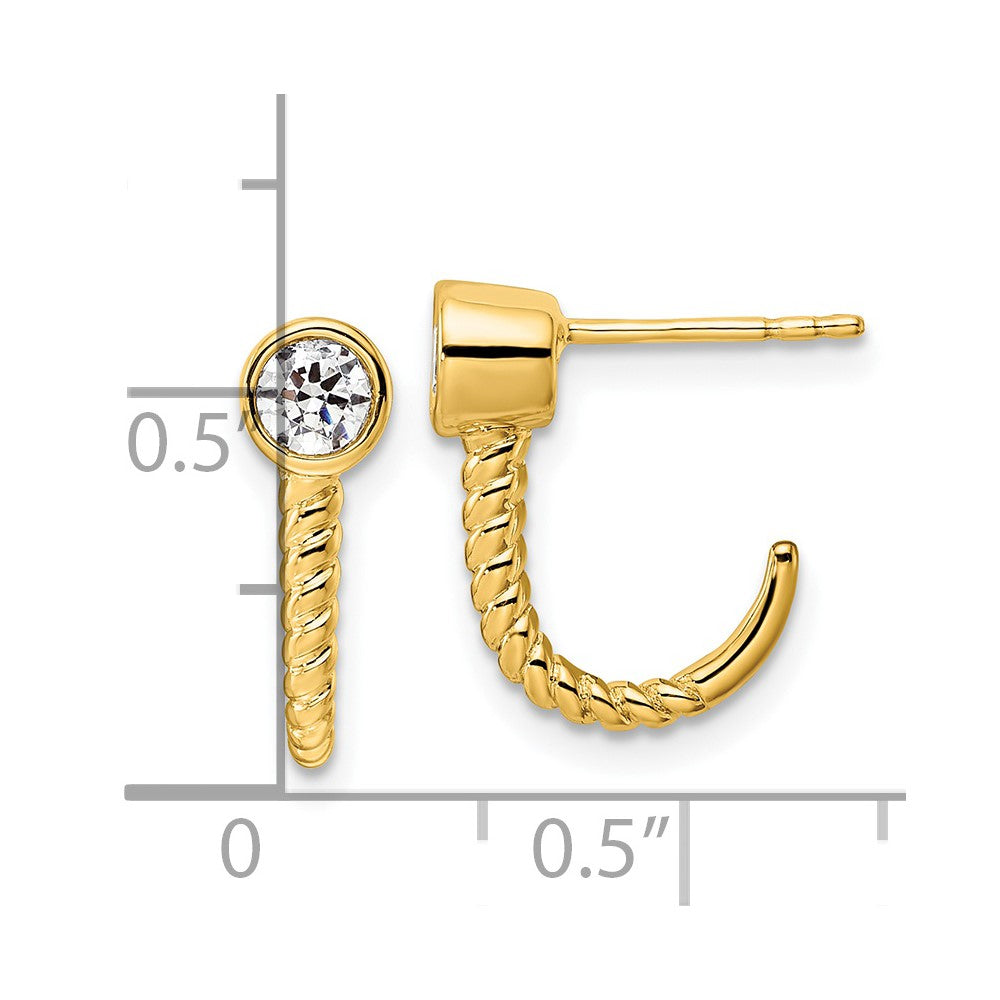 14K Yellow Gold True Origin 1/3 Carat Lab Grown Diamond Vs Def J Hoop Earrings