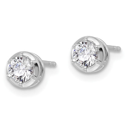 14K White Gold True Origin 1/2 Carat Lab Grown Diamond Vs Def Solitaire Post Earrings