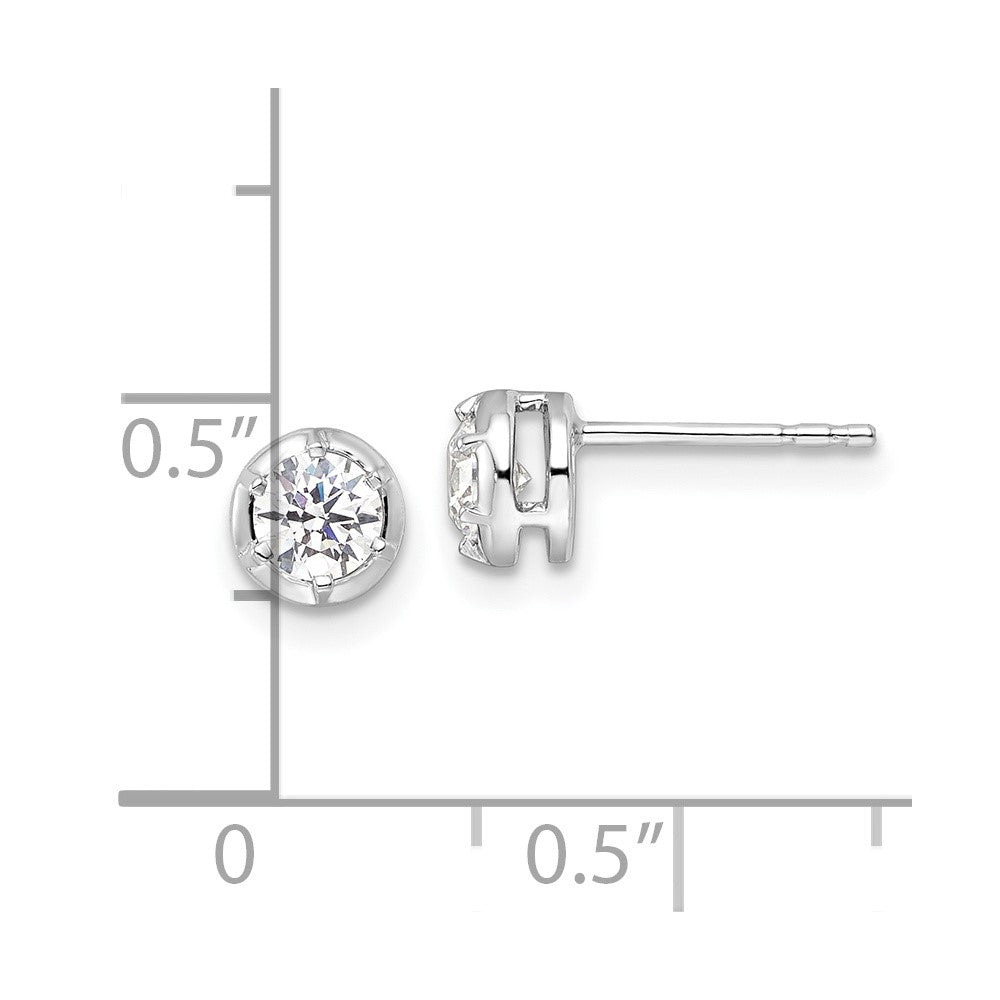14K White Gold True Origin 1/2 Carat Lab Grown Diamond Vs Def Solitaire Post Earrings