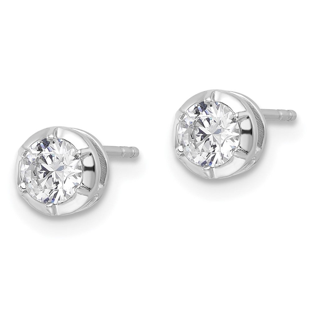 14K White Gold True Origin 5/8 Carat Lab Grown Diamond Vs Def Solitaire Post Earrings