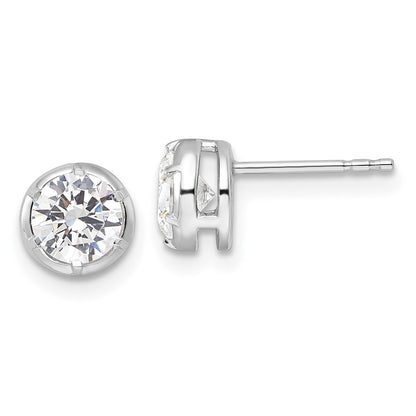14K White Gold True Origin 1 Carat Lab Grown Diamond Vs Def Solitaire Post Earrings