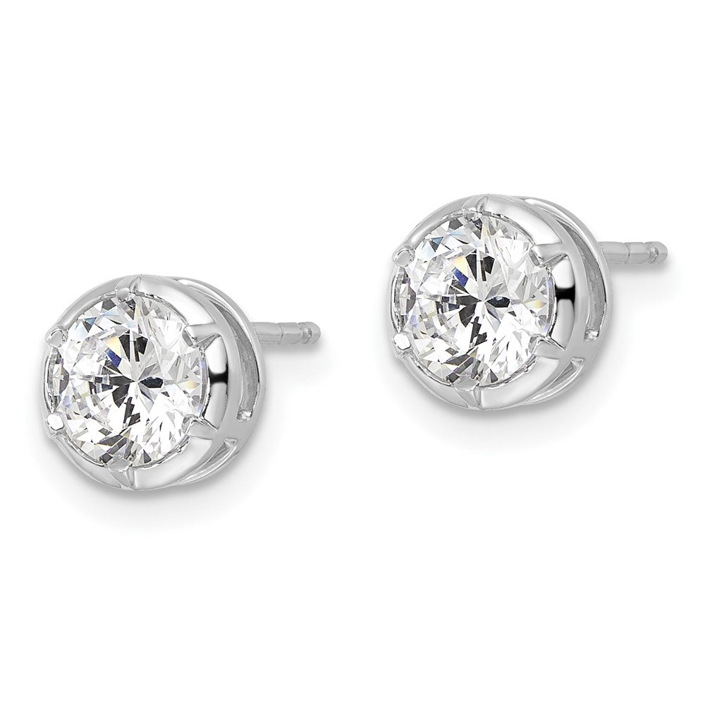 14K White Gold True Origin 1 1/2 Carat Lab Grown Diamond Vs Def Solitaire Post Earrings