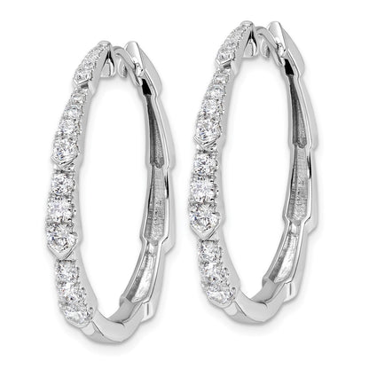 14K White Gold True Origin 1 1/5 Carat Lab Grown Diamond Vs Def Fancy Hoop Earrings