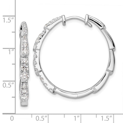14K White Gold True Origin 1 1/5 Carat Lab Grown Diamond Vs Def Fancy Hoop Earrings