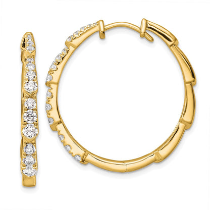 14K Yellow Gold True Origin 1 1/5 Carat Lab Grown Diamond Vs Def Fancy Hoop Earrings